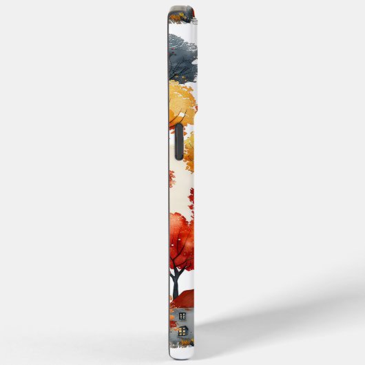 Rustieke Waterverf Woodland Village Pattern Case-Mate iPhone Case (Achterkant / Rechts)