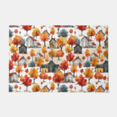 Rustieke Waterverf Woodland Village Pattern Deurmat (Voorkant)