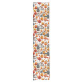 Rustieke Waterverf Woodland Village Pattern Korte Tafelloper (Voorkant)