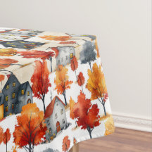 Rustieke Waterverf Woodland Village Pattern