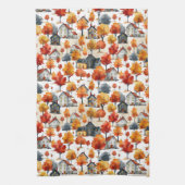 Rustieke Waterverf Woodland Village Pattern Theedoek (Verticaal)