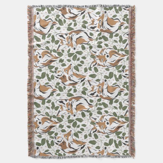 Rustieke Waterverf Woodlands Fox Pattern Deken (Voorkant Verticaal)