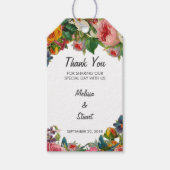 Rustieke waterverf zomerbloemen bruiloft Dank u Cadeaulabel (Voorkant)