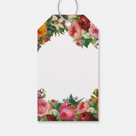 Rustieke waterverf zomerbloemen bruiloft Dank u Cadeaulabel (Achterkant)