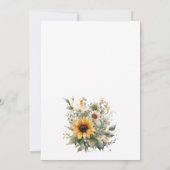 Rustieke Waterverf Zonnebloem Bloemen Land Bruilof Kaart (Achterkant)