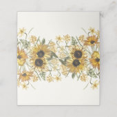 Rustieke Waterverf Zonnebloem Bloemen Plaatskaartje (Buitenkant ongevouwen)