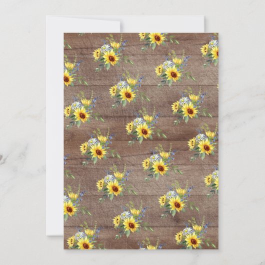 Rustieke Waterverf Zonnebloem Bloemen Verjaardagsf Kaart (Achterkant)