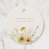 Rustieke Waterverf Zonnebloem Bruiloft Dank u Labe Bedankjes Labels (Voorkant)