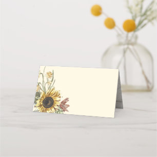 Rustieke Waterverf Zonnebloem Floral Botanicals Plaatskaartje