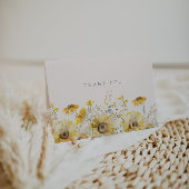 Rustieke Waterverf Zonnebloem Gevouwen Dank u kaar Bedankkaart