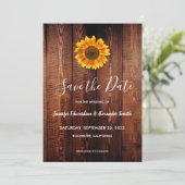 Rustieke waterverf zonnebloem land Save the Date (Staand voorkant)
