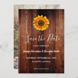 Rustieke waterverf zonnebloem land Save the Date