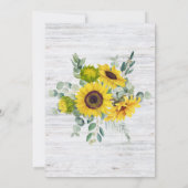 Rustieke Waterverf Zonnebloem Verjaardagsfeest Kaart (Achterkant)