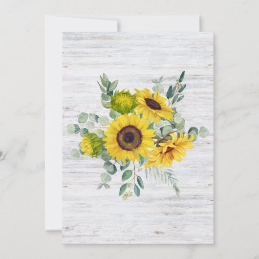 Rustieke Waterverf Zonnebloem Verjaardagsfeest Kaart (Achterkant)