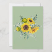 Rustieke Waterverf Zonnebloem Verjaardagsfeest Kaart (Achterkant)