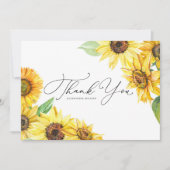 Rustieke Waterverf Zonnebloemen Bloemen Huwelijk Bedankkaart (Voorkant)