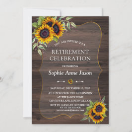 Rustieke waterverf zonnebloemen houten pensionerin kaart