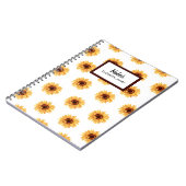 Rustieke Waterverf Zonnebloemen Patroon Gepersonal Notitieboek (Linkerzijde)