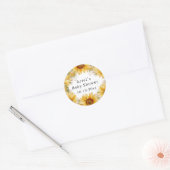 Rustieke Waterverf Zonnebloemen Ronde Sticker (Envelop)