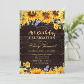 Rustieke Waterverf Zonnebloemen Verjaardag Kaart (Staand voorkant)