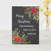 Rustieke Waterverf Zuster in Law Vrolijk kerstfees Kaart (Gele Bloem)