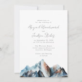 Rustieke Waterverfbergen Blauw Grijs Roest Huwelij Kaart (Voorkant)