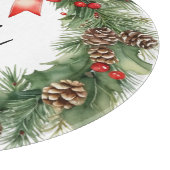 Rustieke waterverfkrans Gelukkig Kerstmis Snijplank (Hoek)