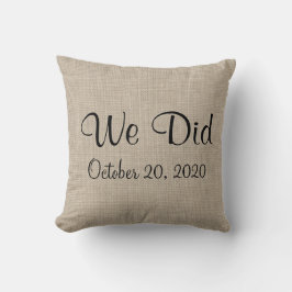 Rustieke "We Did" Geborduurd Kussen