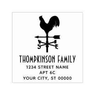 Rustieke Weathervane #4 Naam Retouradres Zelfinktende Stempel