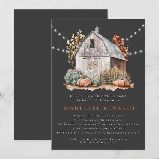 Rustieke Wedding Barn String Lights Vrijgezellenfe Kaart (Voorkant / Achterkant)