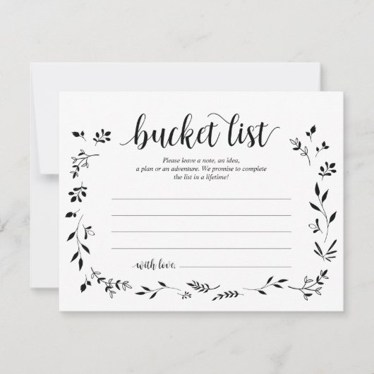 Rustieke Wedding bucket list Kaart, Advies Kaart (Voorkant)