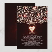 Rustieke Wedding Engagement Party Mason Jar nodigt Kaart (Voorkant / Achterkant)