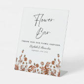 Rustieke Wedding Flower Bar Reclamebord Met Voetstuk (Voorkant)