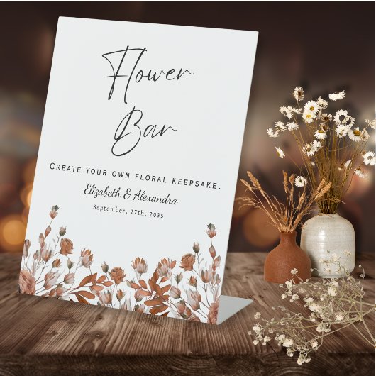 Rustieke Wedding Flower Bar Reclamebord Met Voetstuk