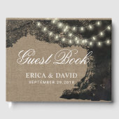 Rustieke Wedding String Lights Tree Gastenboek (Voorkant)