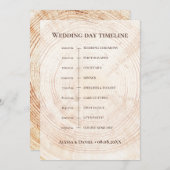 Rustieke Wedding.Tree bark aangepaste tijdlijn Programmakaart (Voorkant / Achterkant)