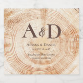 Rustieke Wedding Tree houten schors Gepersonalisee Bier Etiket (Enkel label)