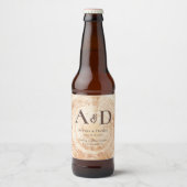 Rustieke Wedding Tree houten schors Gepersonalisee Bier Etiket (Voorkant)