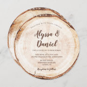 Rustieke Wedding Wood Bark Grain QR Code Details Kaart (Voorkant / Achterkant)