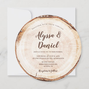 Rustieke Wedding Wood Bark Grain QR Code Details Kaart