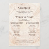 Rustieke Wedding.wood boomschors Custom Program Programmakaart (Achterkant)