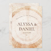 Rustieke Wedding.wood boomschors Custom Program Programmakaart (Voorkant / Achterkant)