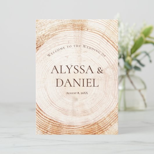Rustieke Wedding.wood boomschors Custom Program Programmakaart (Staand voorkant)