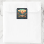 Rustieke wegen vierkante sticker (Tas)
