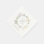 Rustieke weide bloemenkrans vlinder bruiloft servet (Hoek)