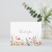 Rustieke Weide Botanische Dankjewel Briefkaart (Staand voorkant)