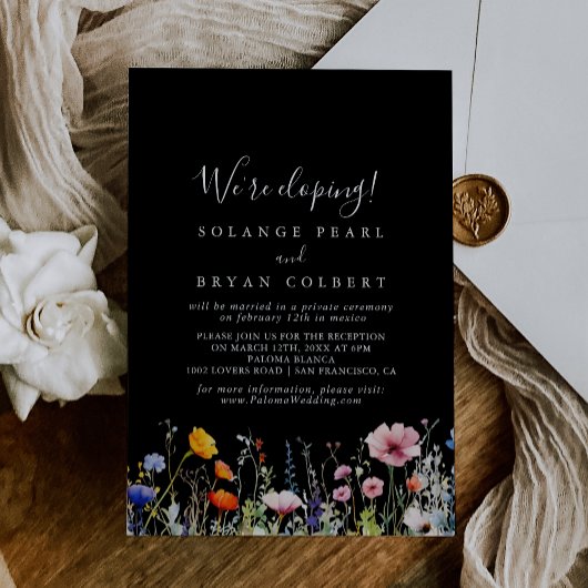 Rustieke Weide Botanische Elopement Ontvangst Kaart