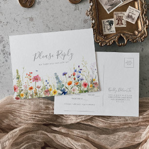 Rustieke Weide Botanische Menu Keuze RSVP Briefkaa