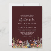 Rustieke Weide Botanische Nuestra Boda Bruiloft Kaart (Voorkant)