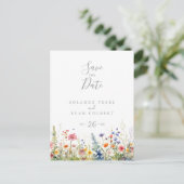 Rustieke weide botanische save the date briefkaart (Staand voorkant)